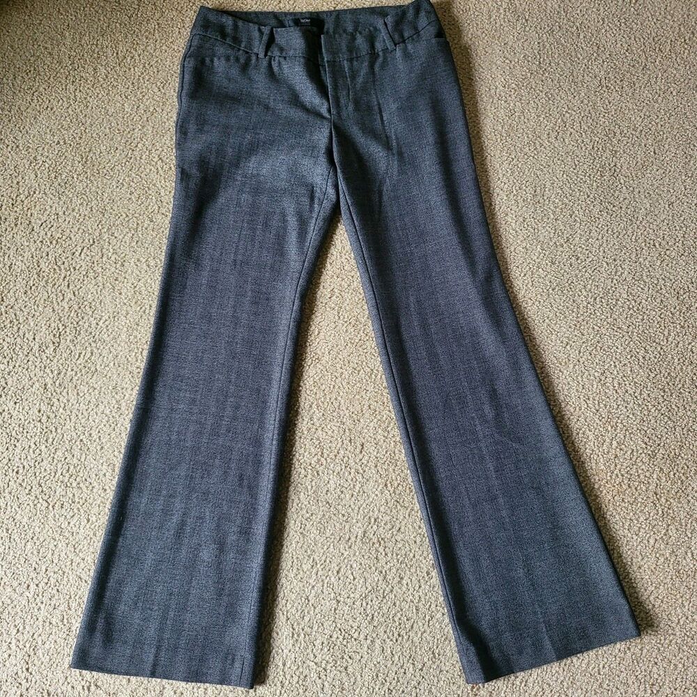 Mossimo Dress Pants Women's 6 Fit 3 Dark Gray Flare Legs Low Stretch